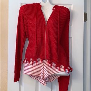 Elan Red Hooded Sweater